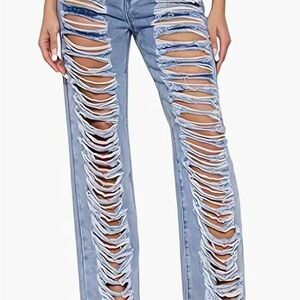 Distressed Blue Women's Jeans